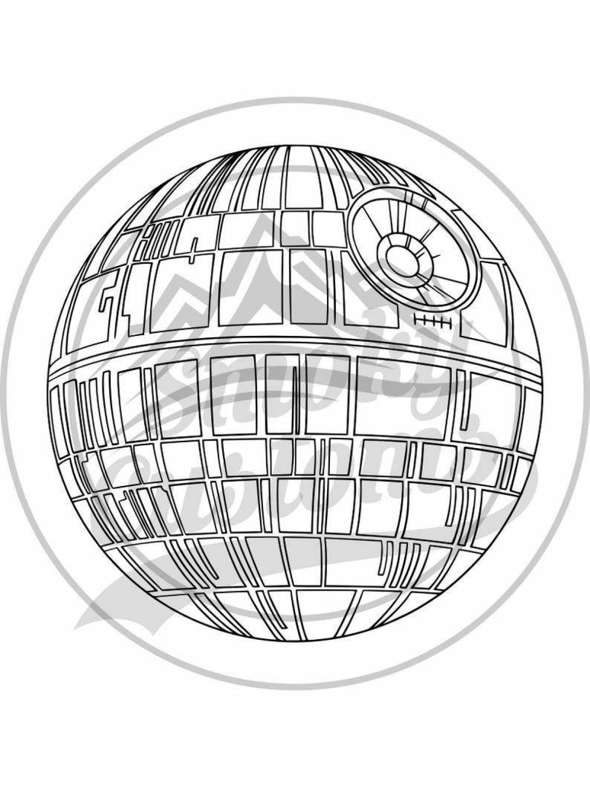 Impressive death star coloring page