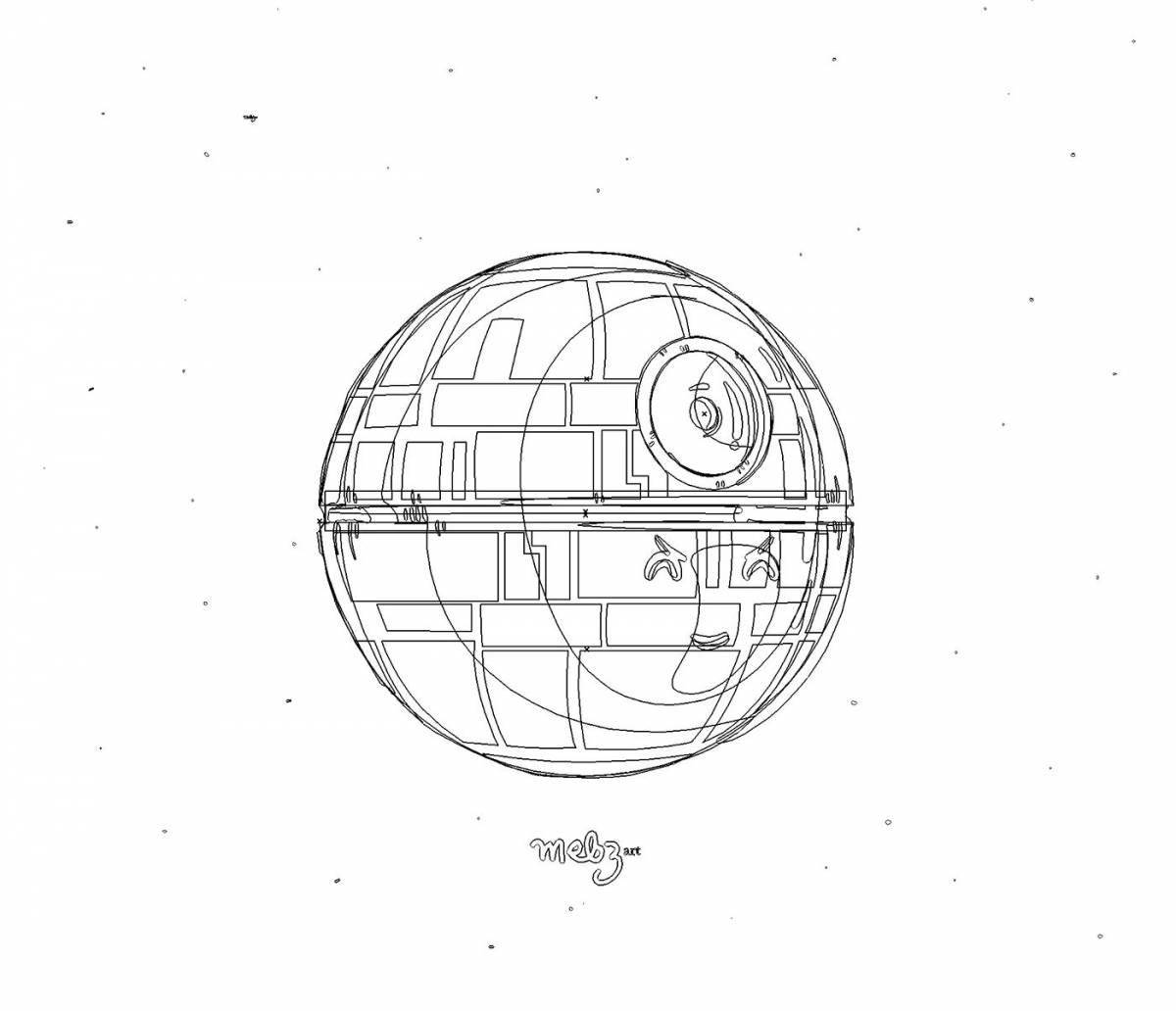 Exquisite death star coloring page