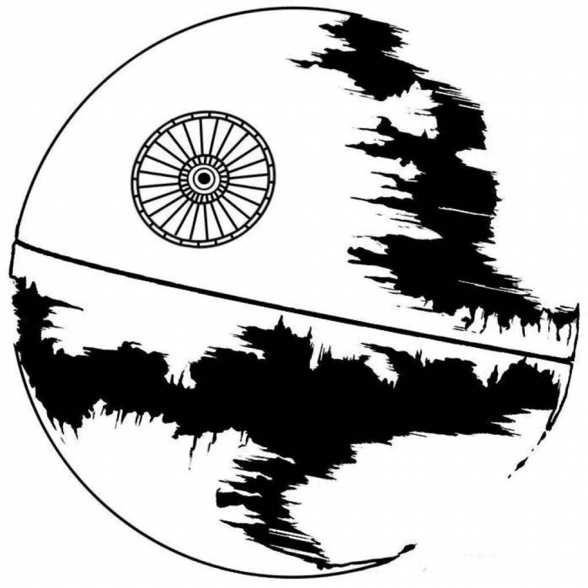 Elegant death star coloring page