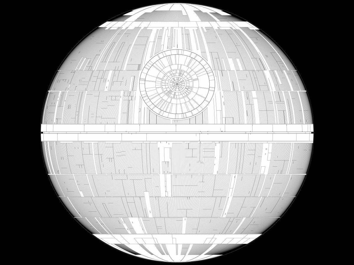 Beautiful death star coloring page