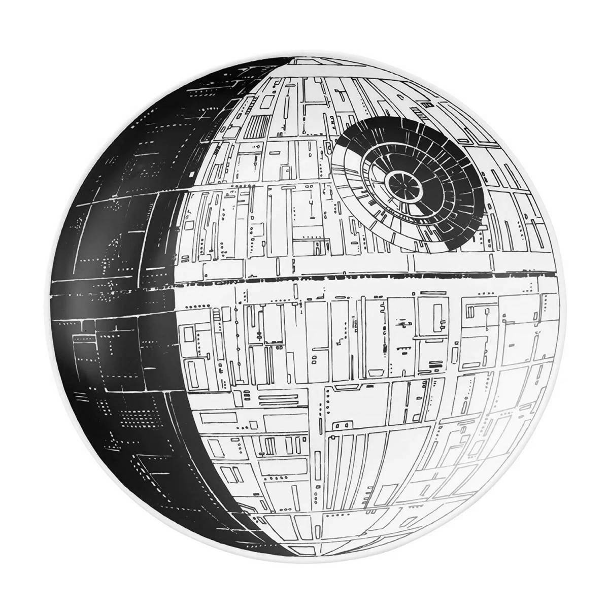 Colorful death star coloring page