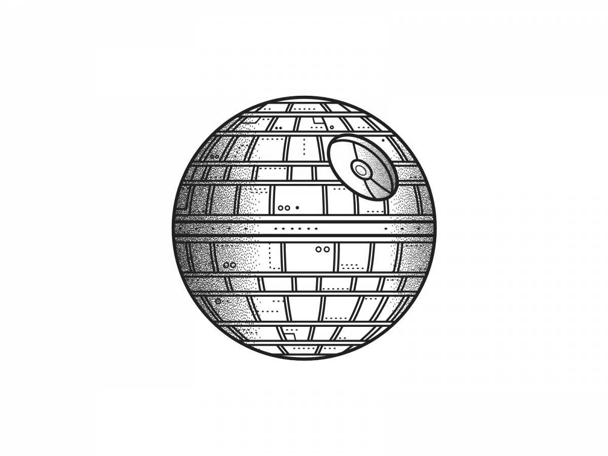 Unique death star coloring page