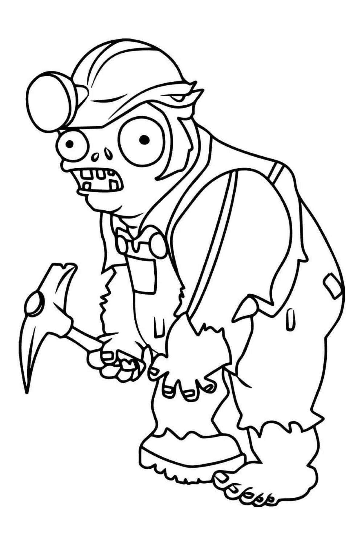 Забавная раскраска доктор зомбибосс