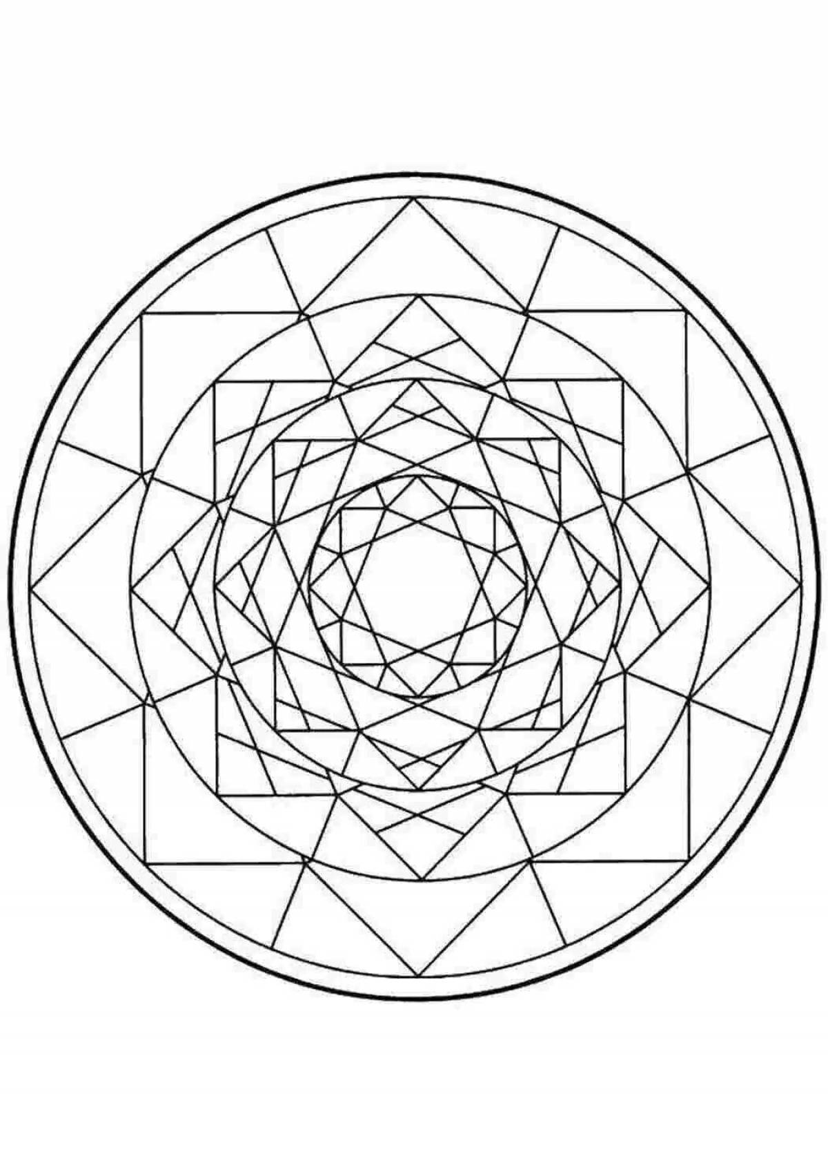 Glittering kaleidoscope coloring page