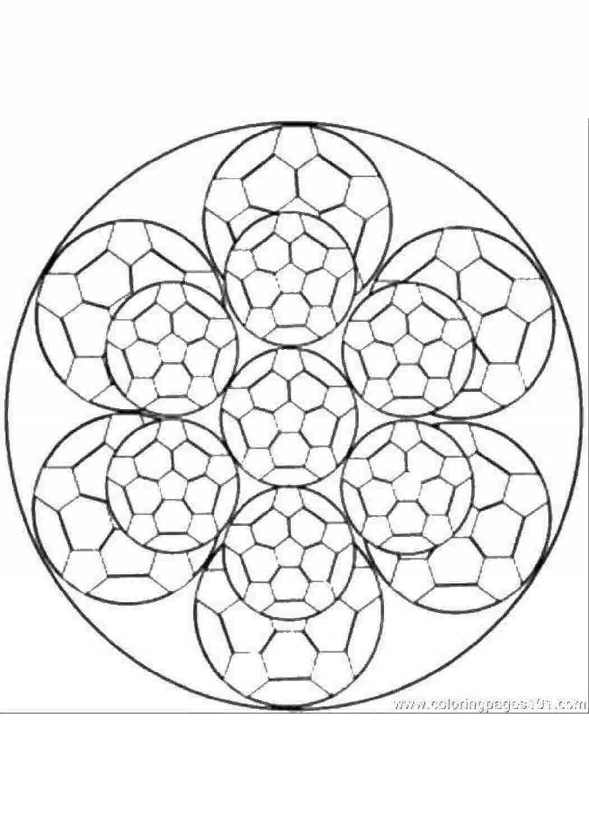 Happy kaleidoscope coloring page