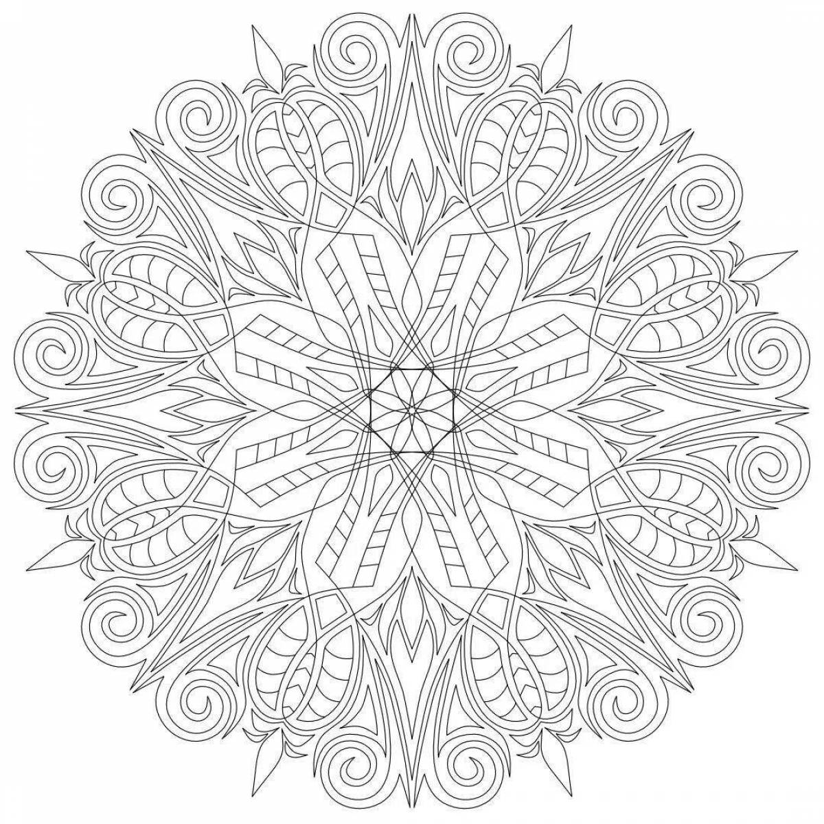 Adorable kaleidoscope coloring page