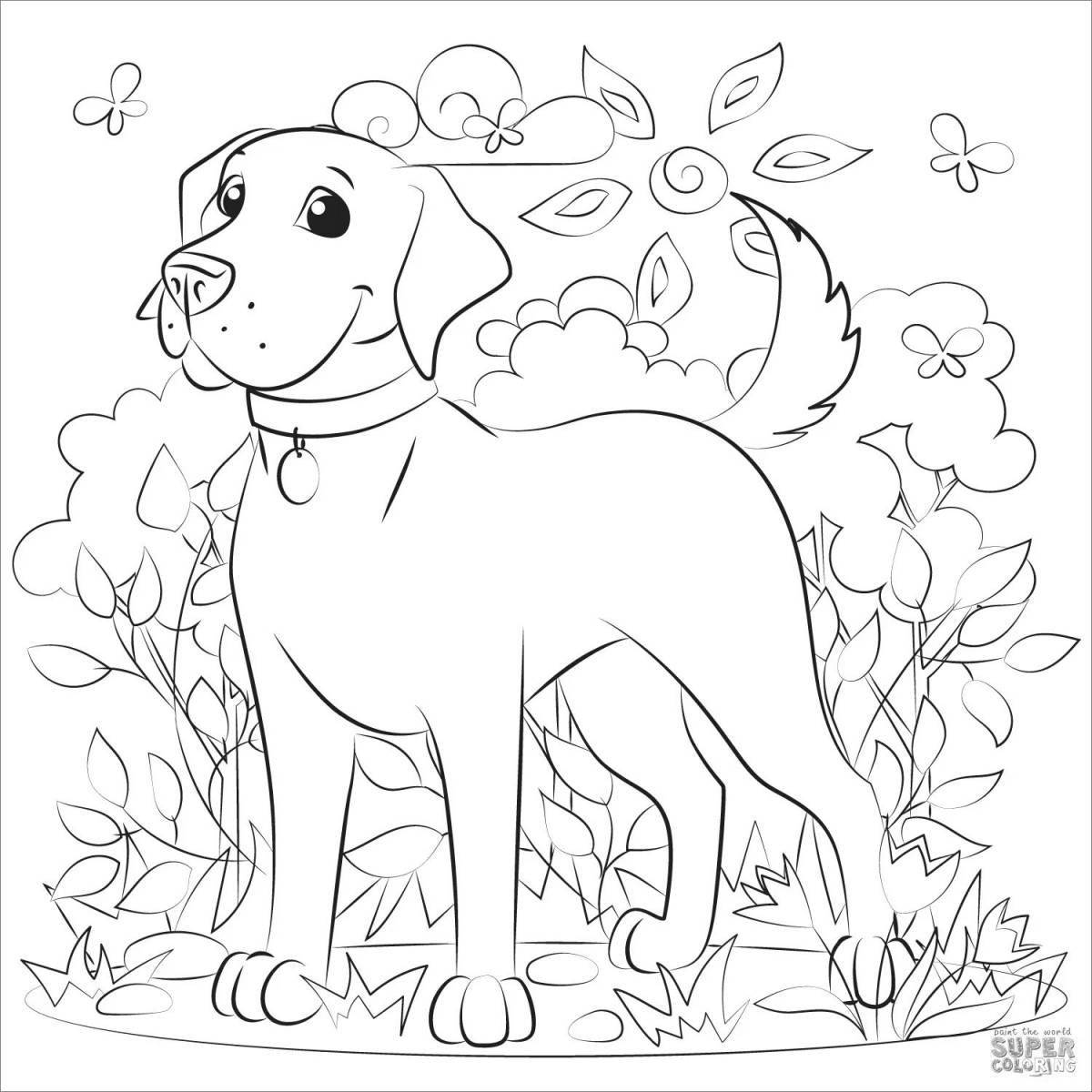 Coloring page adorable labrador puppy
