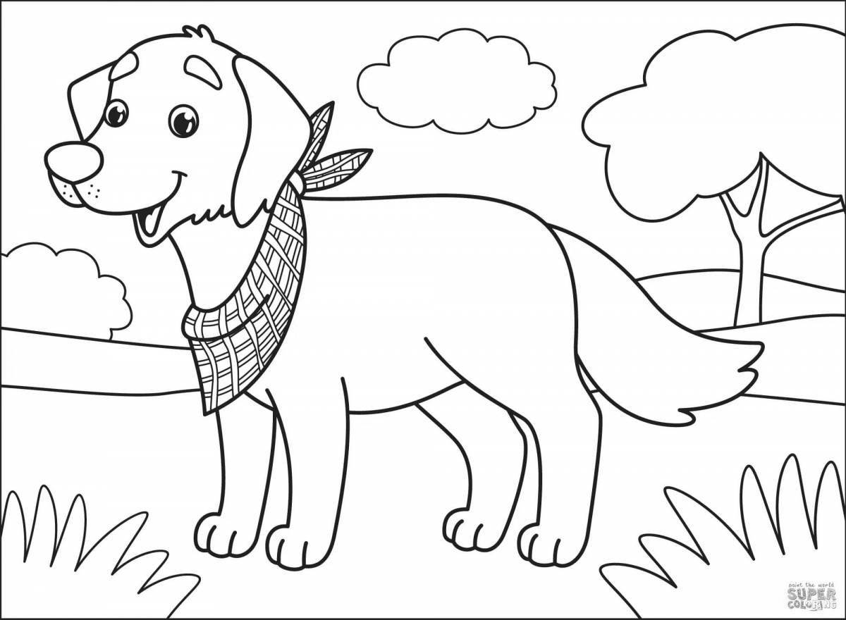 Coloring page gentle labrador puppy