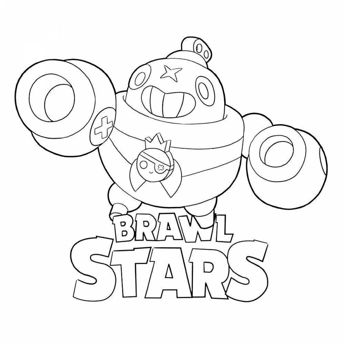 Colorful brown stars coloring page