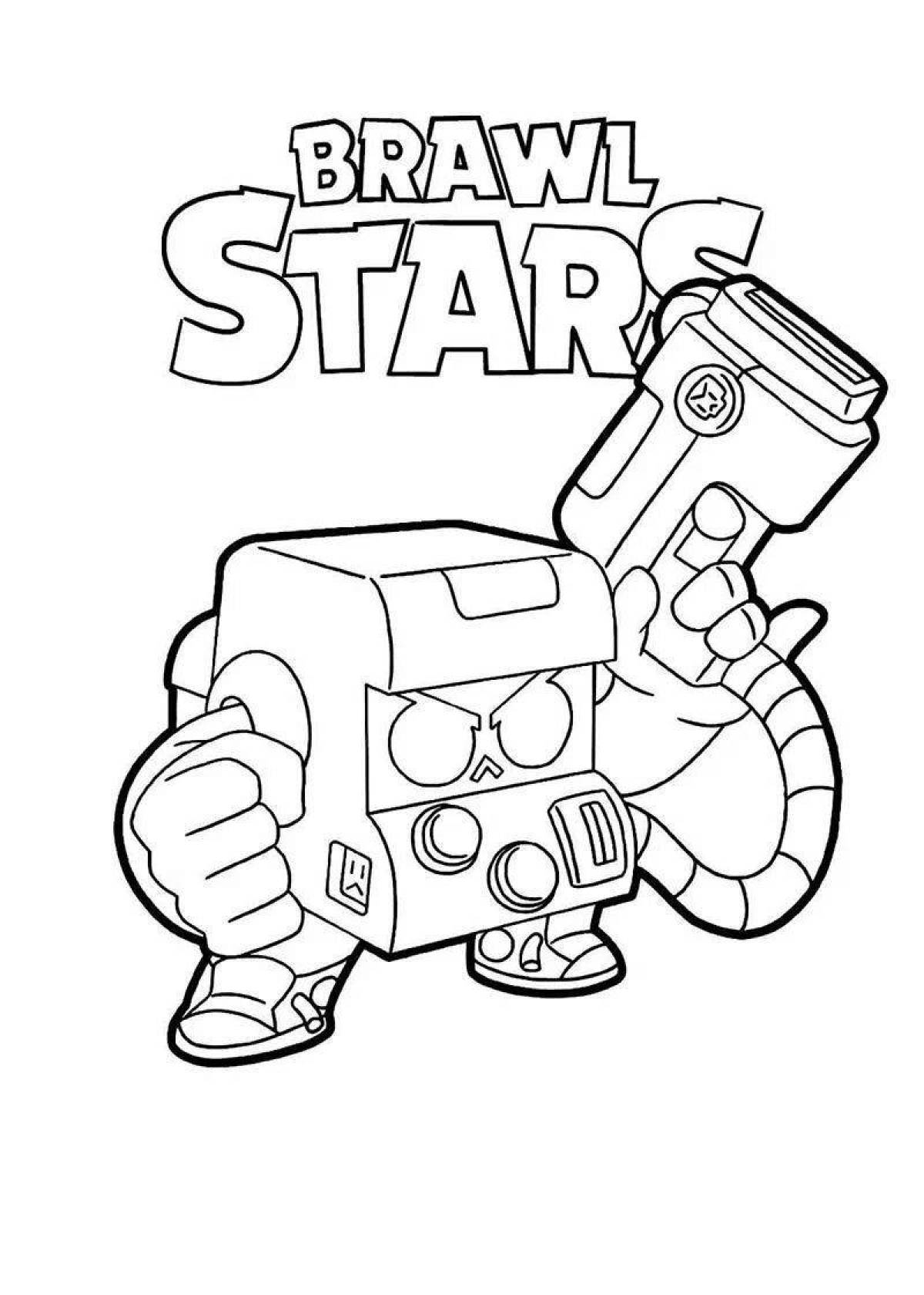Glowing brown stars coloring page