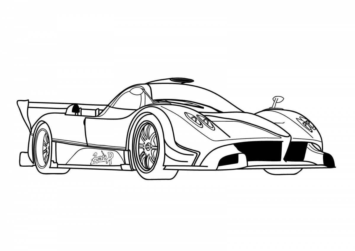 Impressive fast cars coloring page