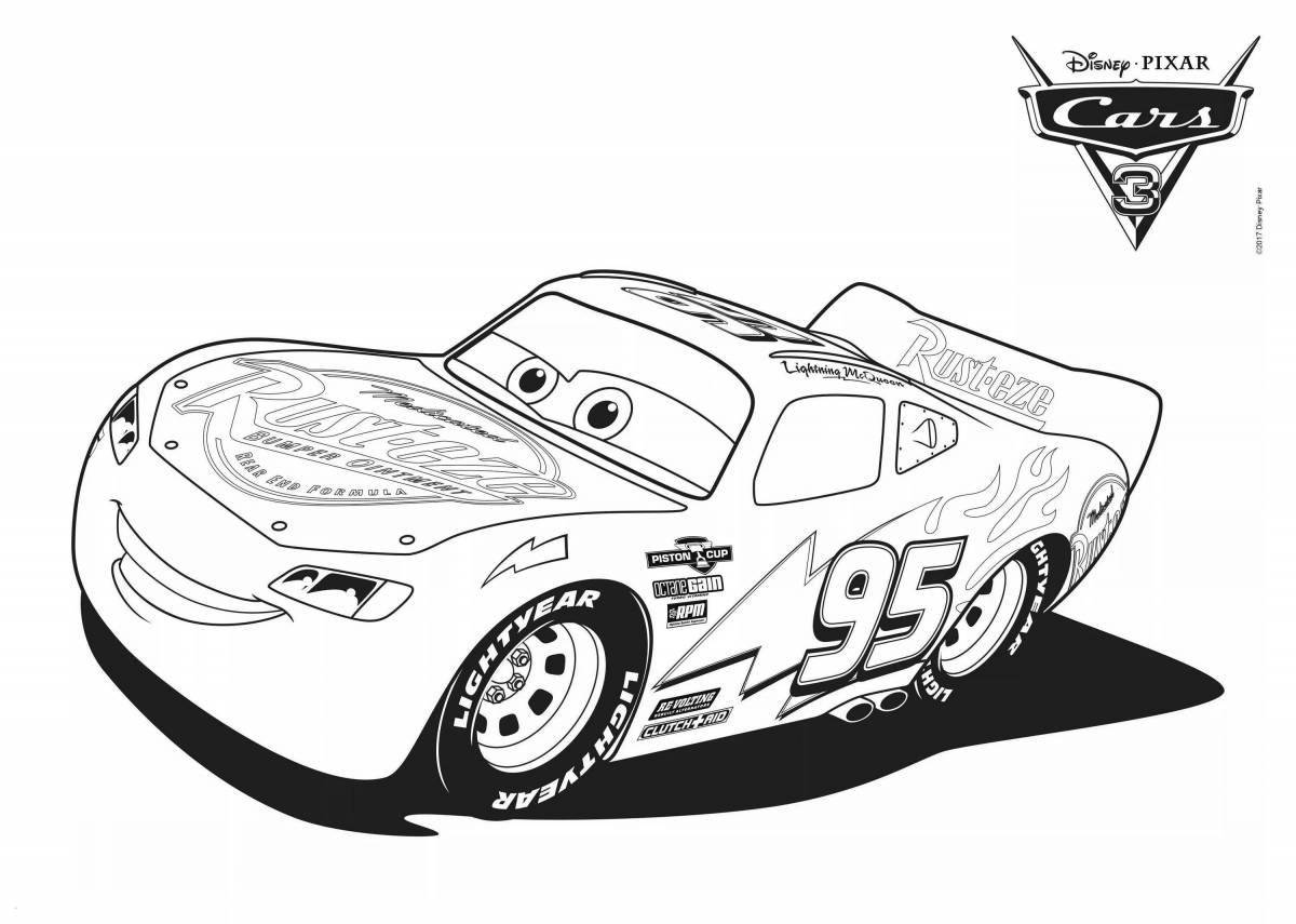 Attractive fast car coloring page