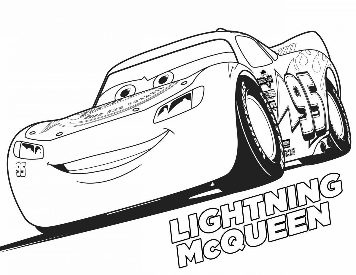 Adorable fast car coloring page