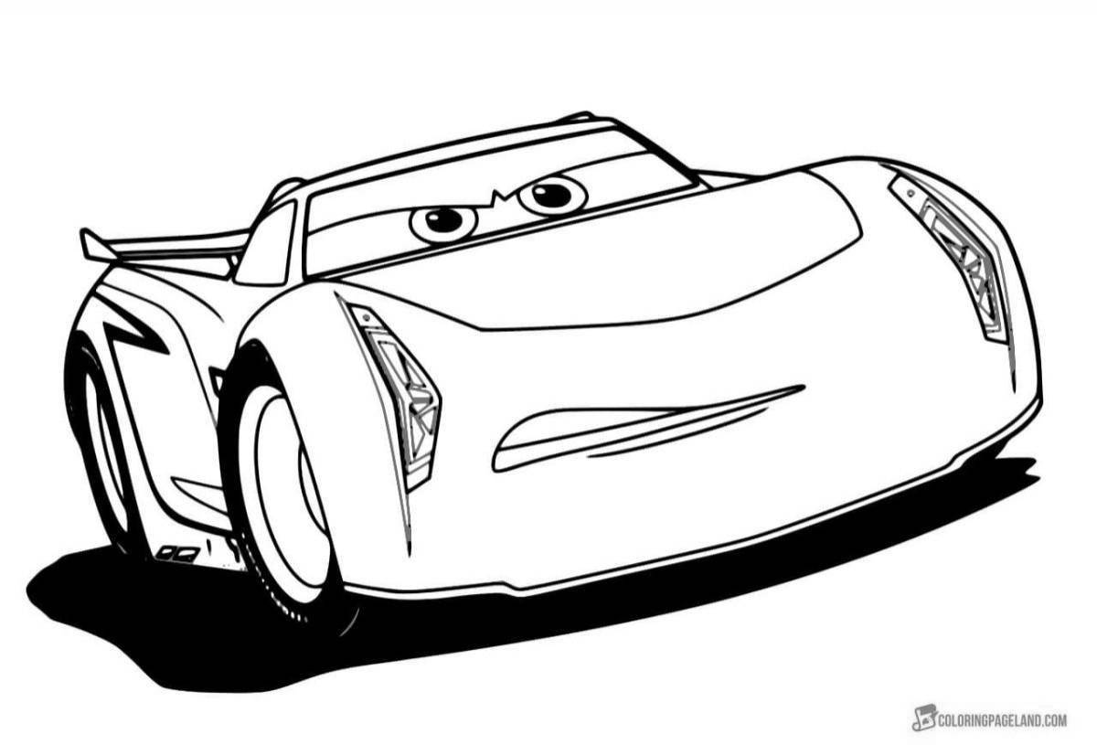 Coloring page adorable fast cars