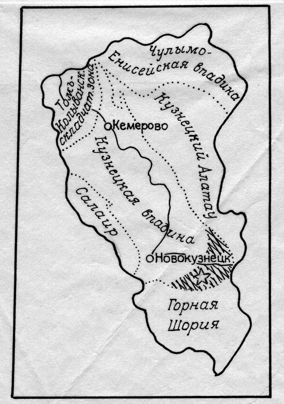 Поверхность кемеровской области карта