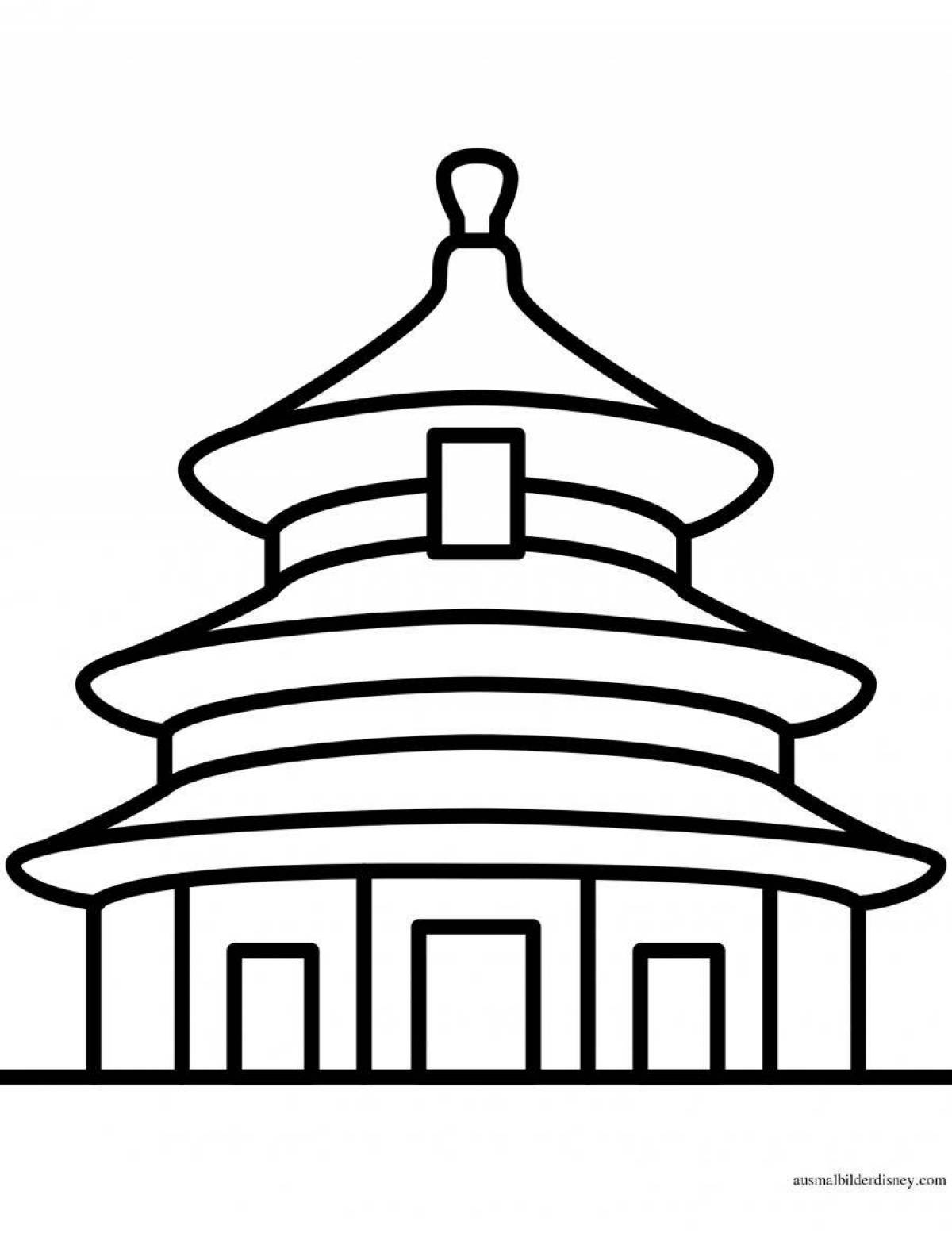 Храм неба в Пекине раскраска