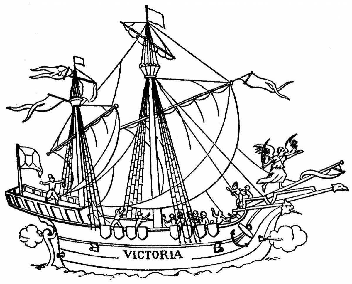 Корабль Фернана Магеллана рисунок