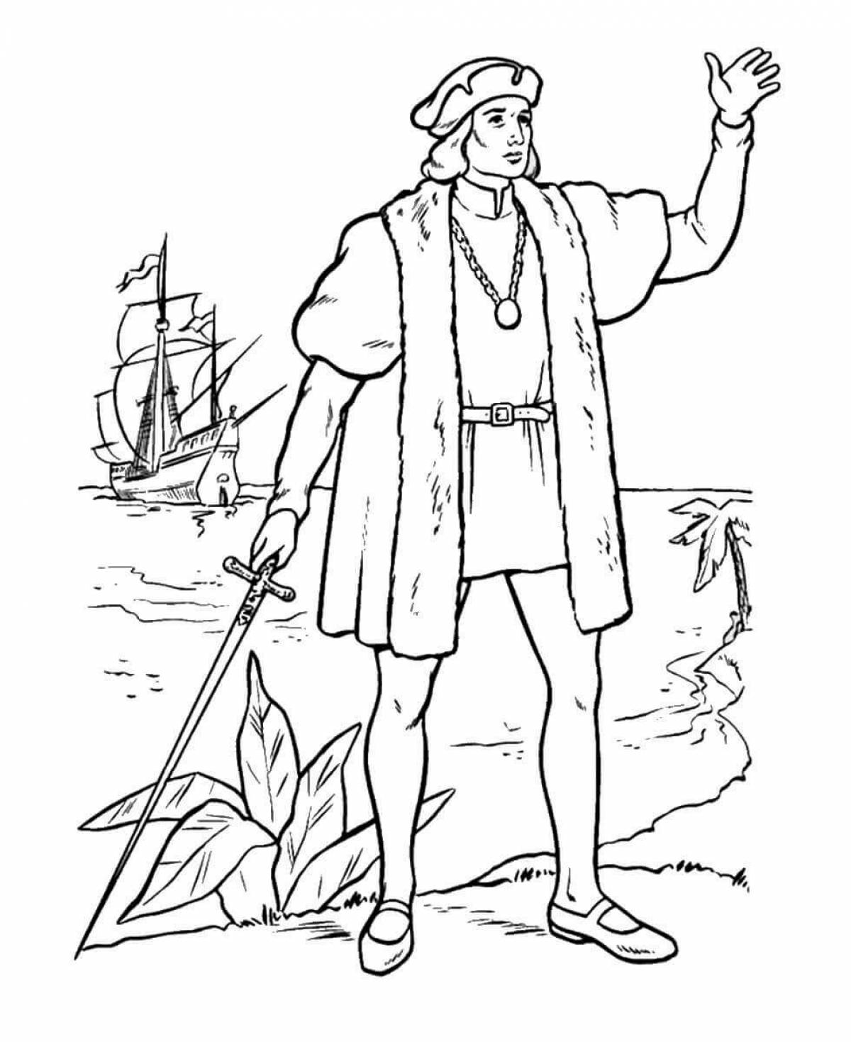 Открытие Америки Христофором Колумбом рисунок