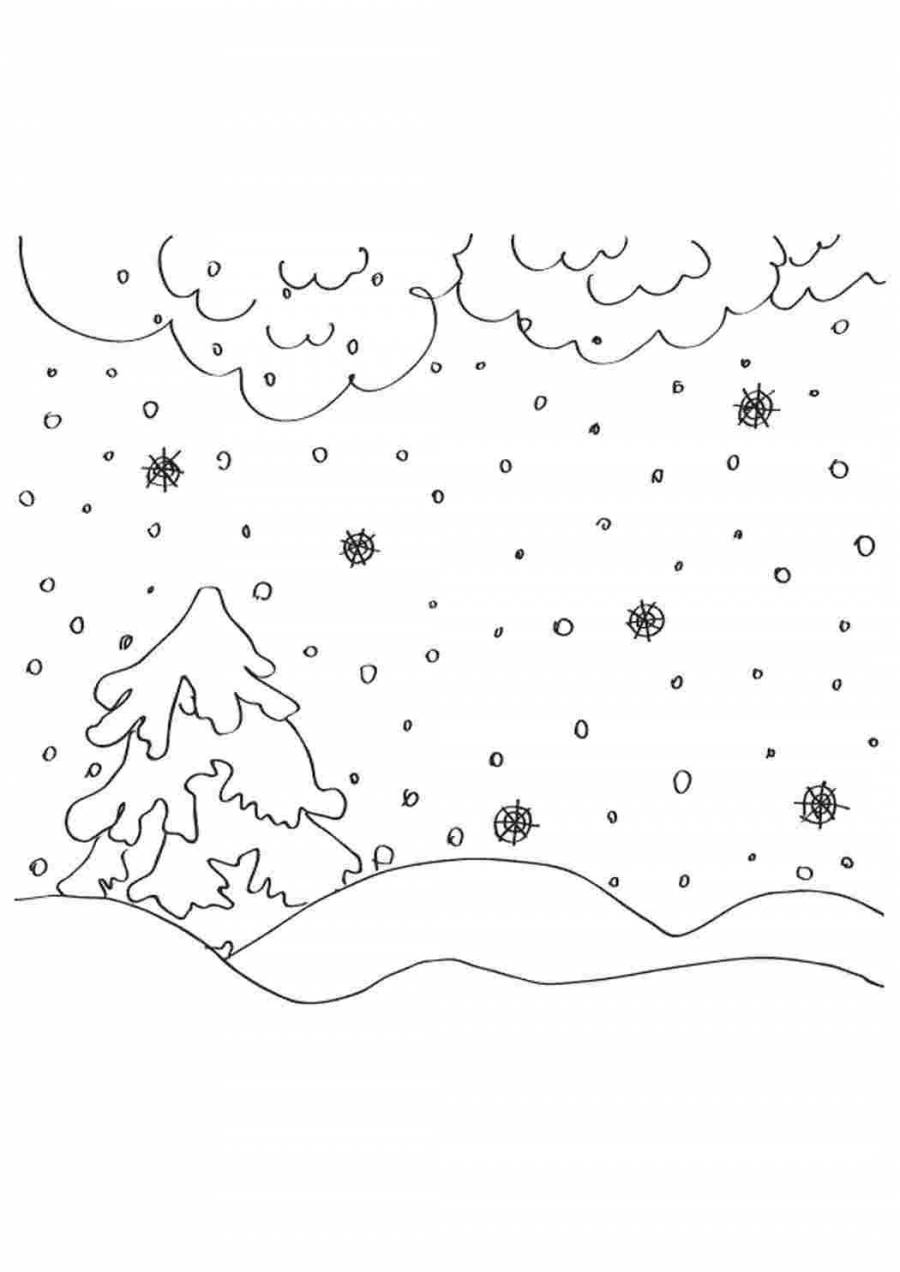 Снег раскраска для детей