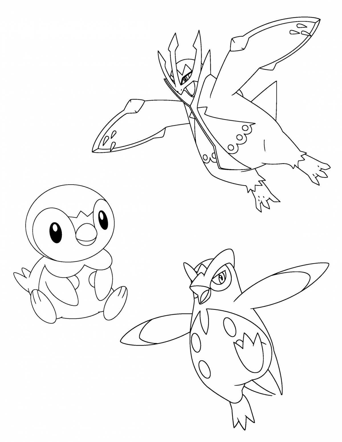 Coloring bright piplup pokemon