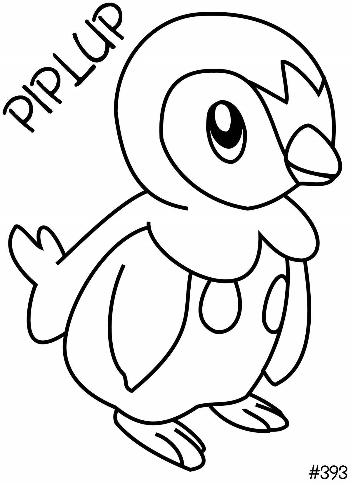 Coloring page funny piplap pokemon