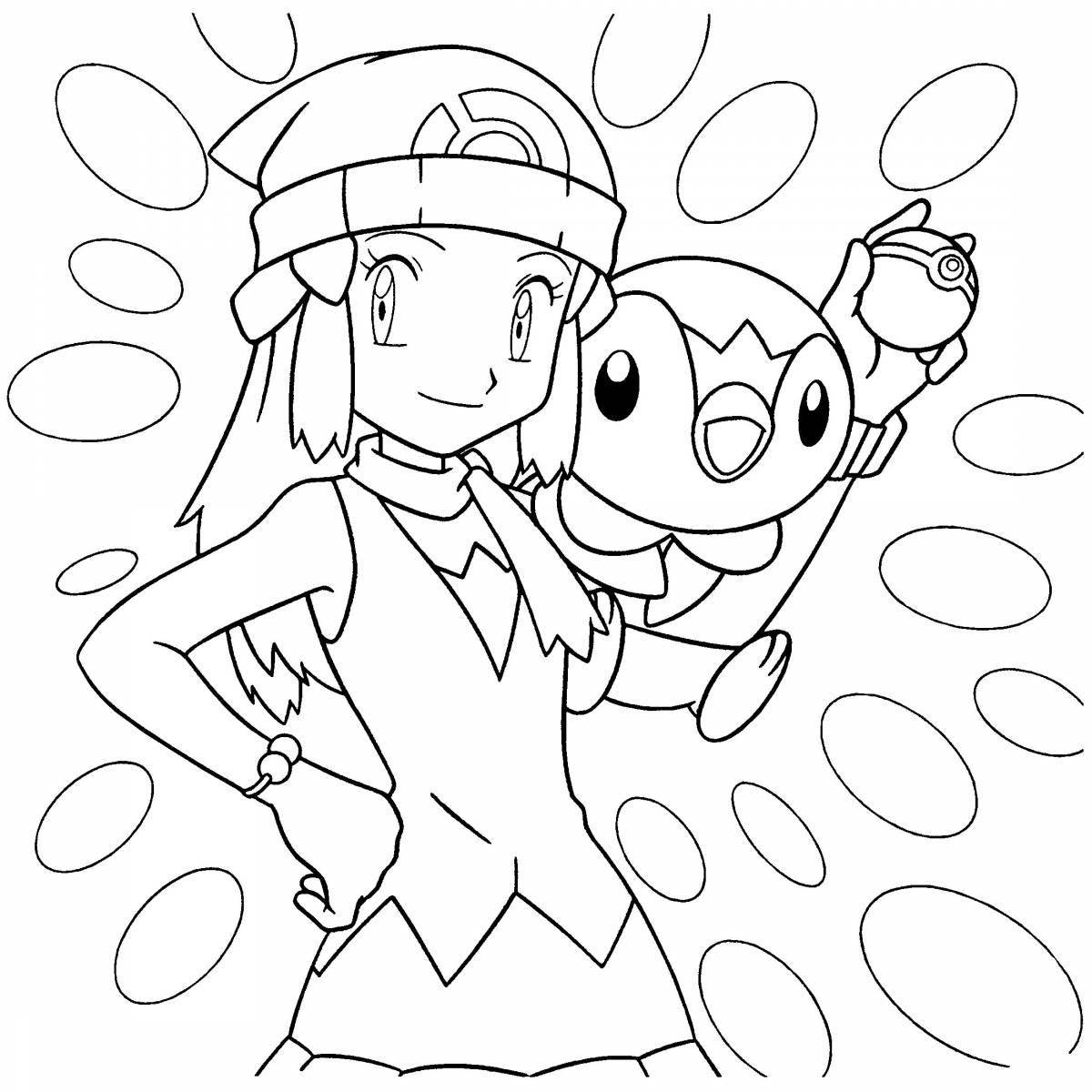Adorable piplap pokemon coloring page