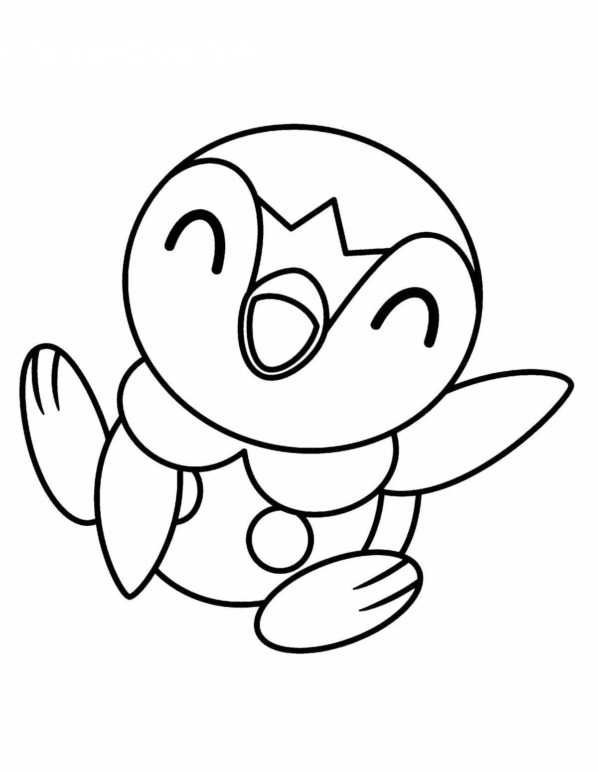 Coloring page glorious piplup pokemon