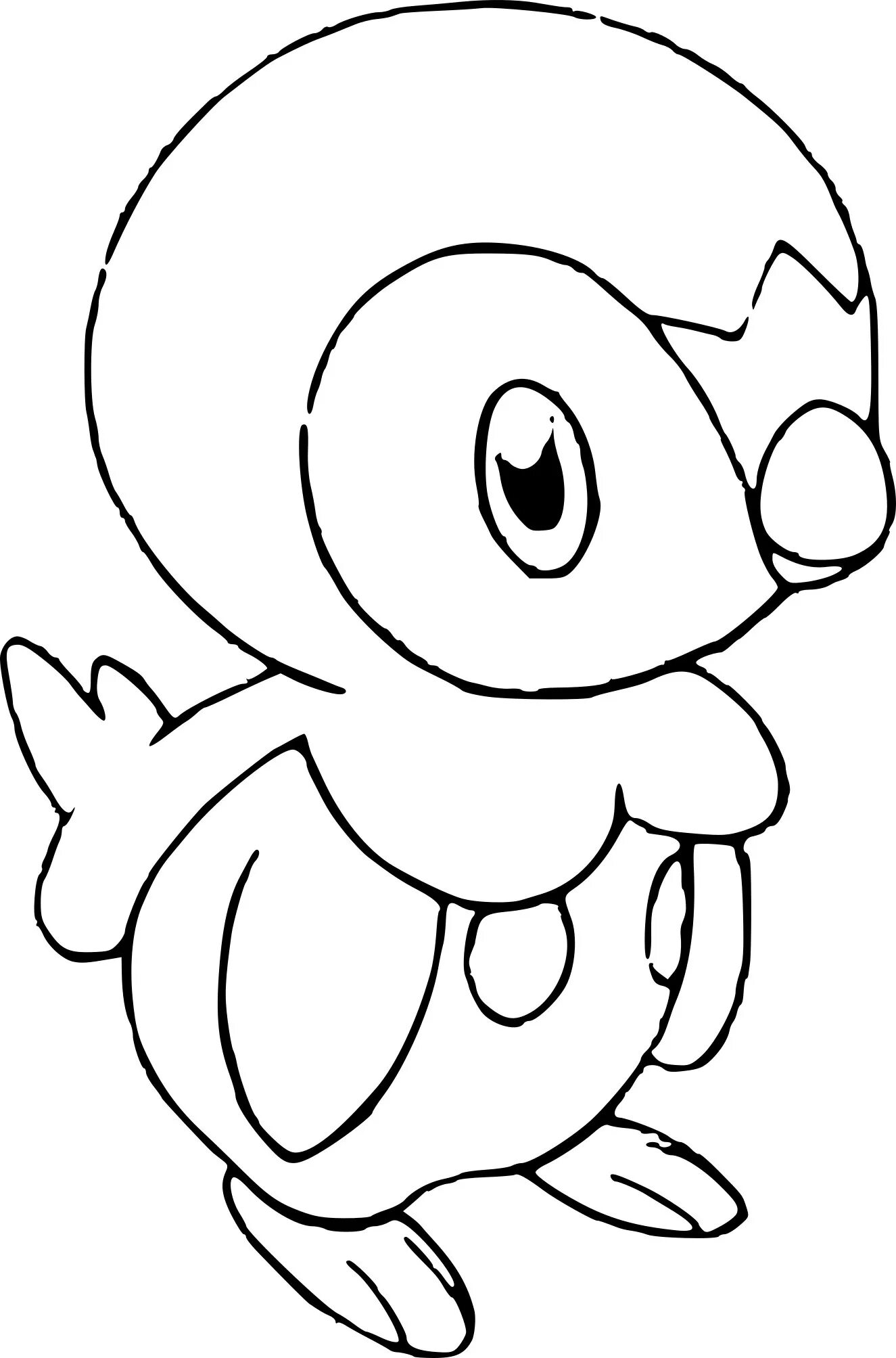 Coloring page stylish piplup pokemon
