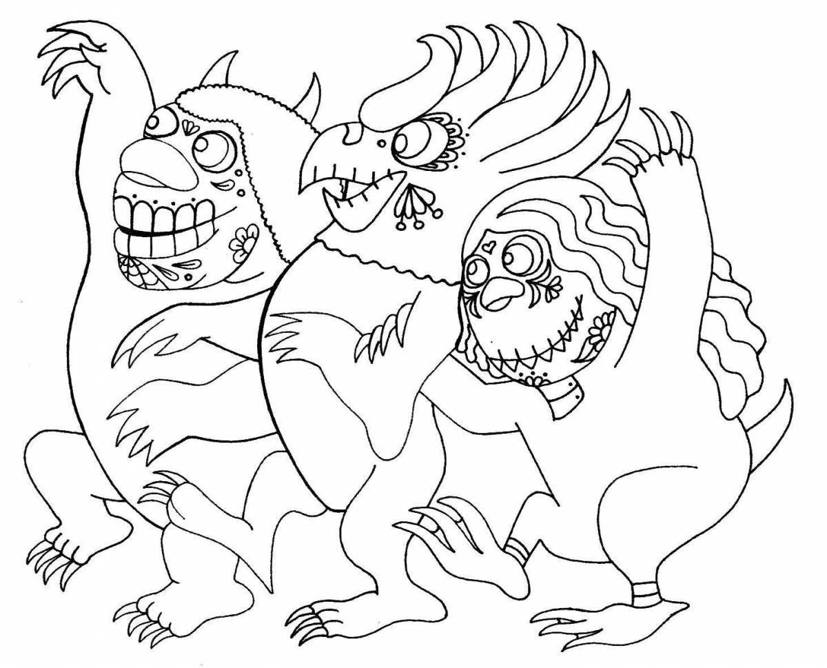 Радостная раскраска maxi monsters