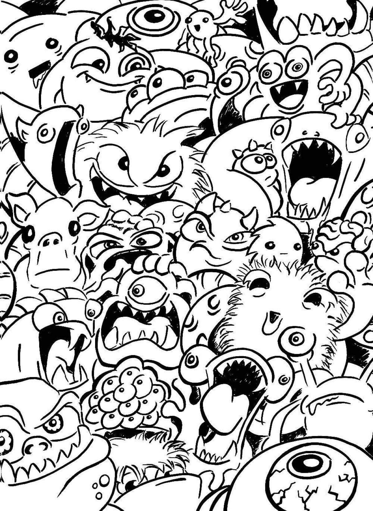Cute maxi monsters coloring pages