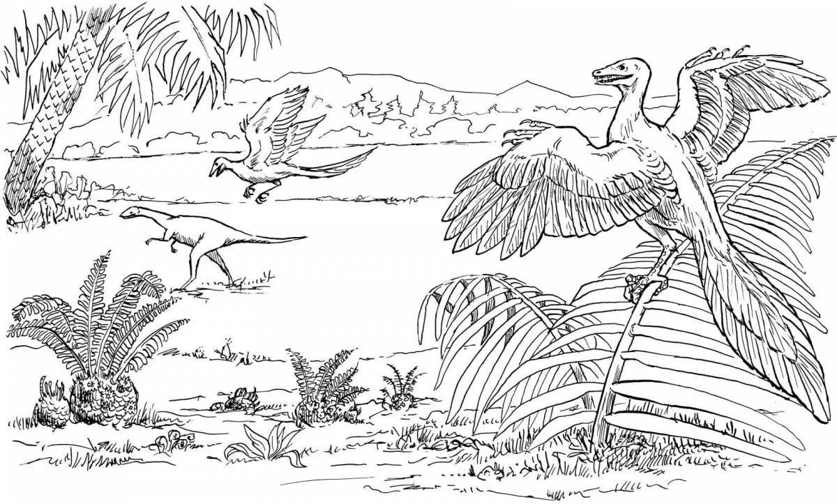 Exquisite Paleozoic coloring book