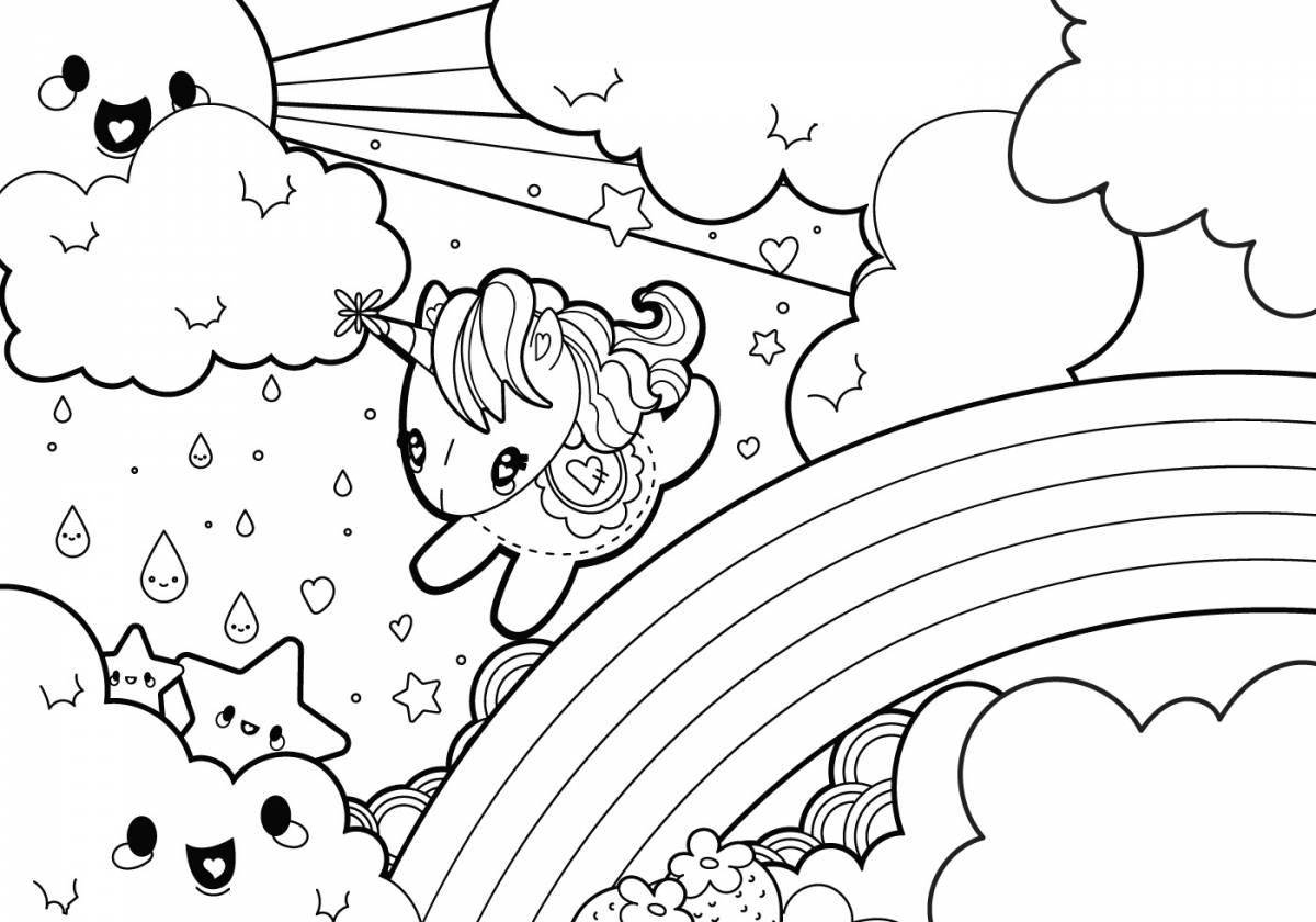 Unicorn cloud awesome coloring book
