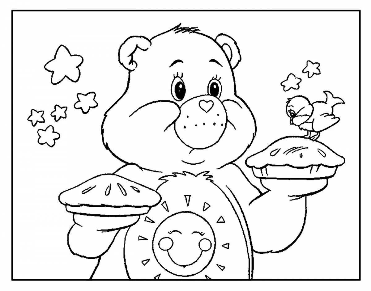 Coloring book of a cheerful bear