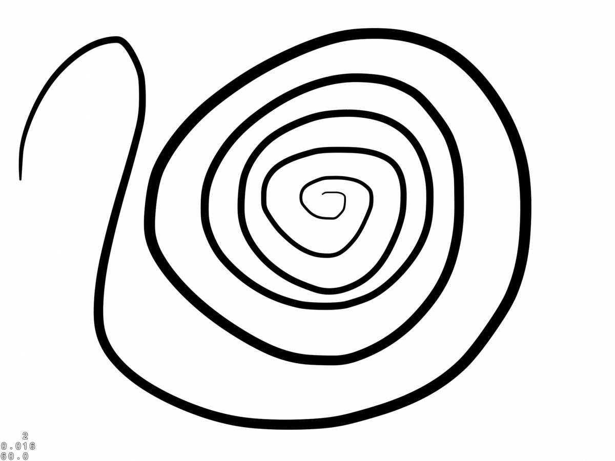 Charming spiral lines coloring page
