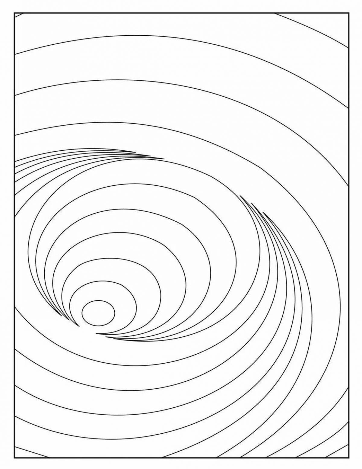 Glitter spiral lines coloring book