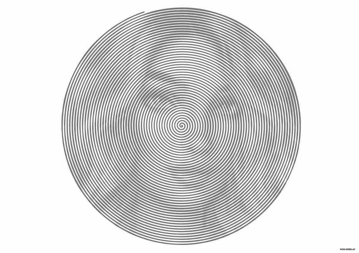 Dynamic spiral lines coloring page