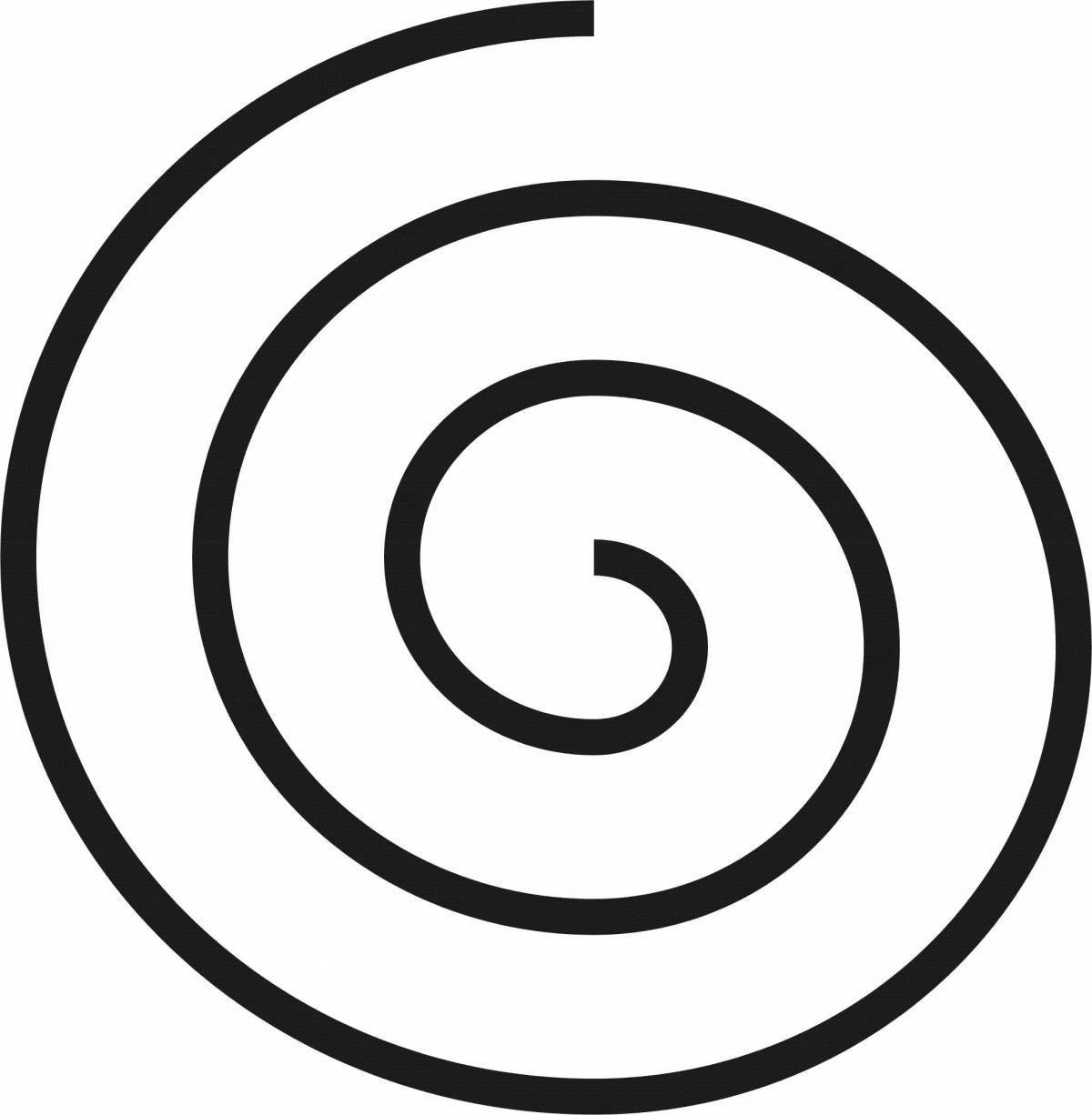Attractive spiral lines coloring page