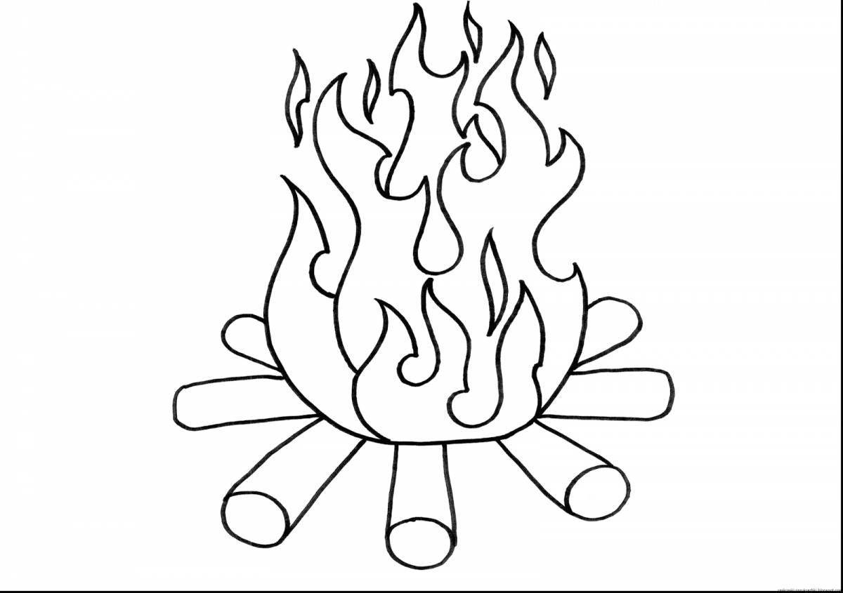 Photo Charming fire coloring page