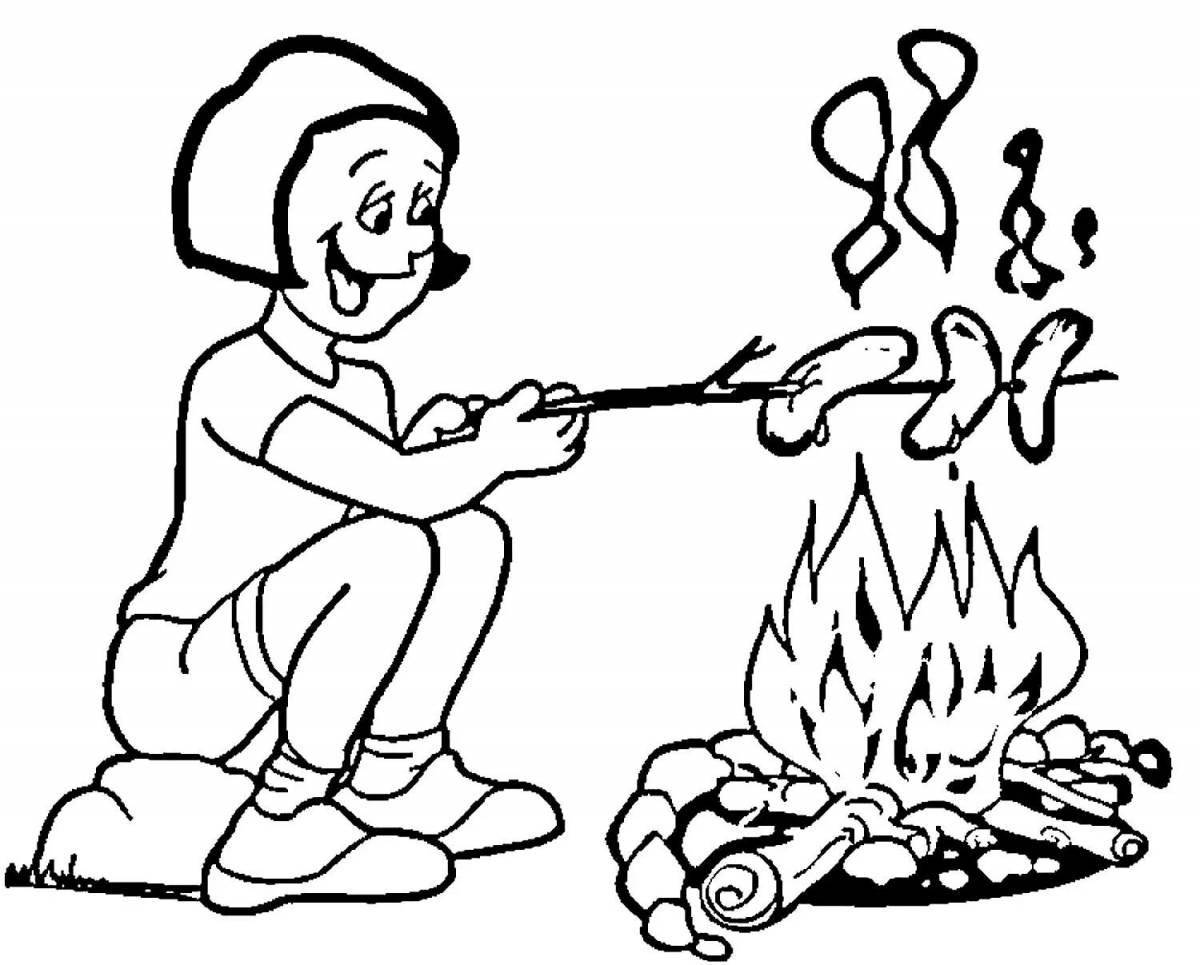 Photo Coloring page glorious attention fire
