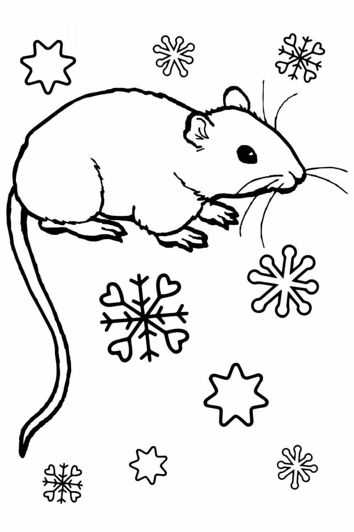 Яркая мышь зимой
