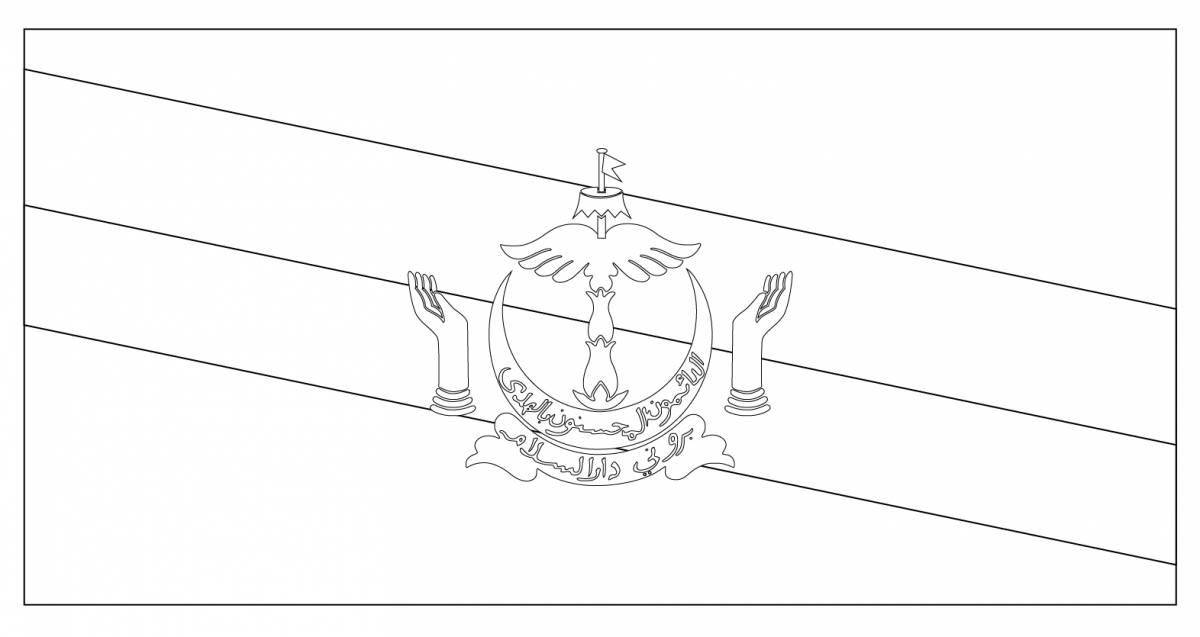 Mongolia cheerful flag coloring page