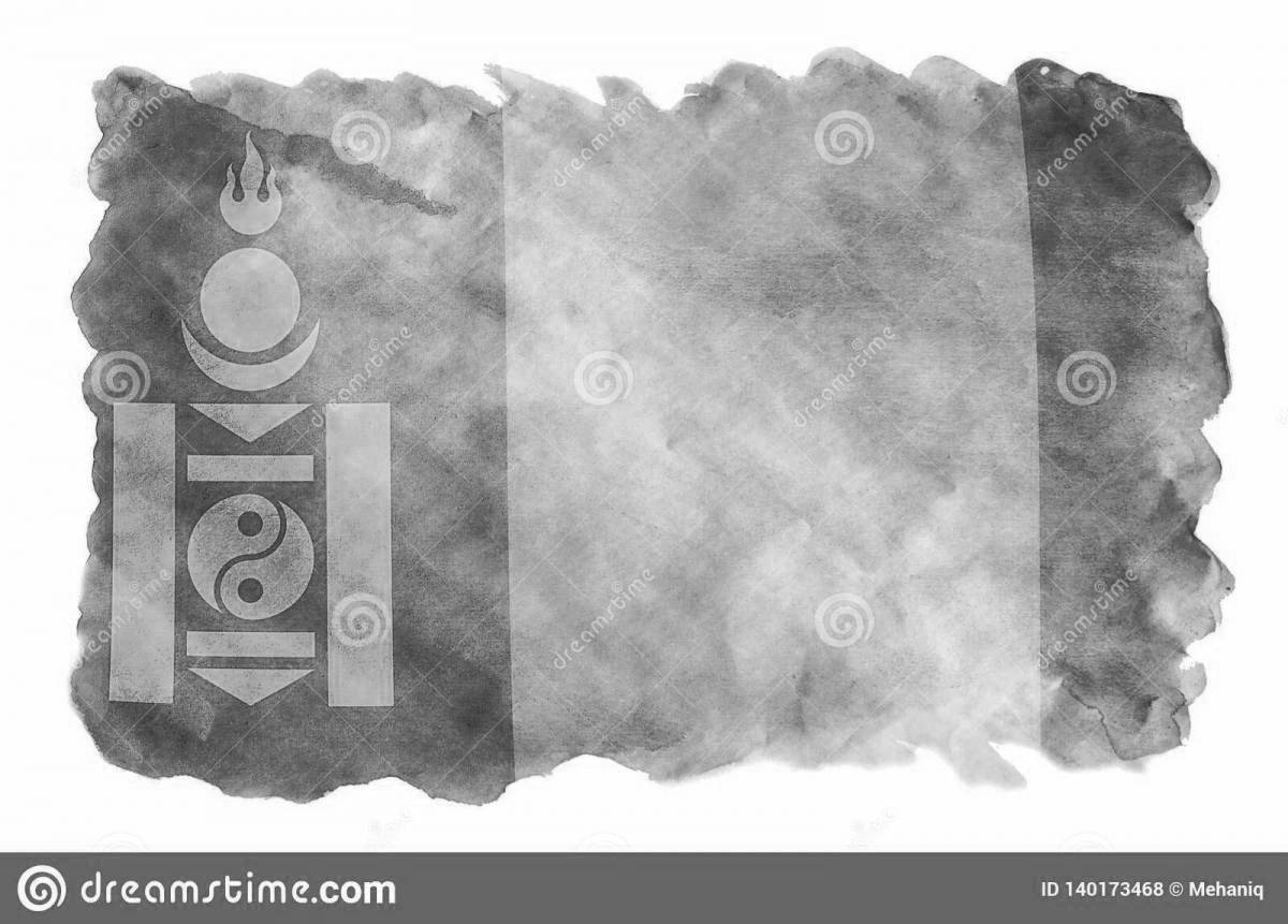 Радостная страница раскраски флага монголии