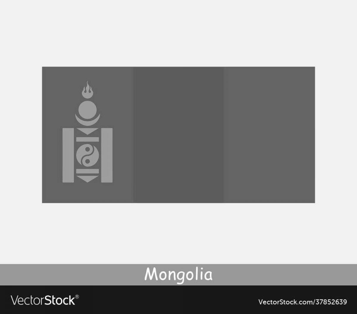Игривая страница раскраски флага монголии