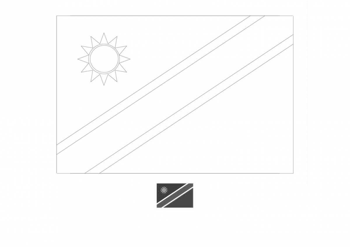 Coloring page gorgeous flag of mongolia