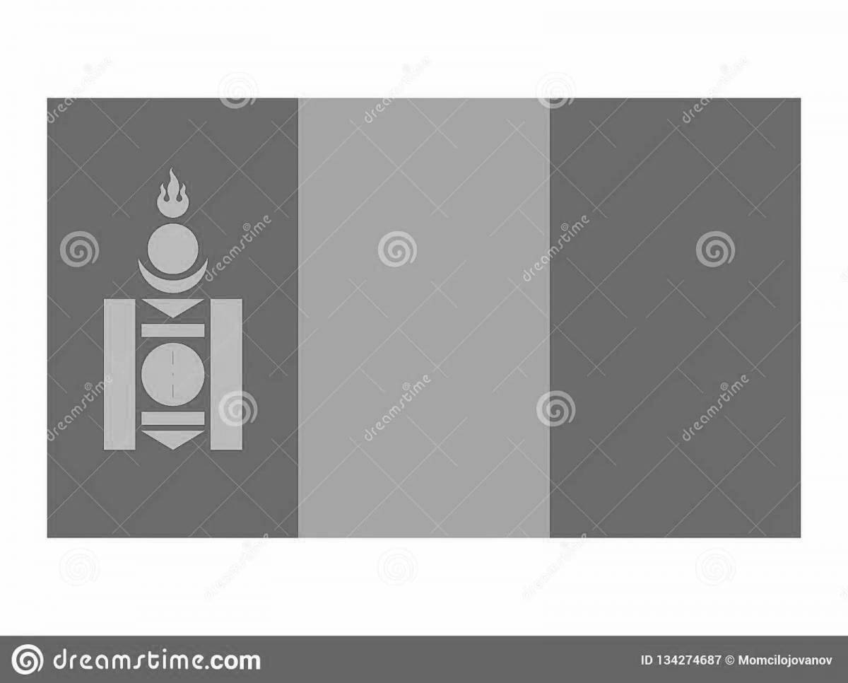 Анимированная страница раскраски флага монголии