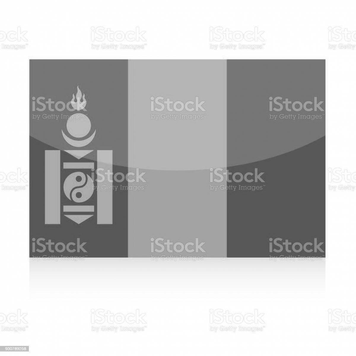 Оживленная страница раскраски флага монголии