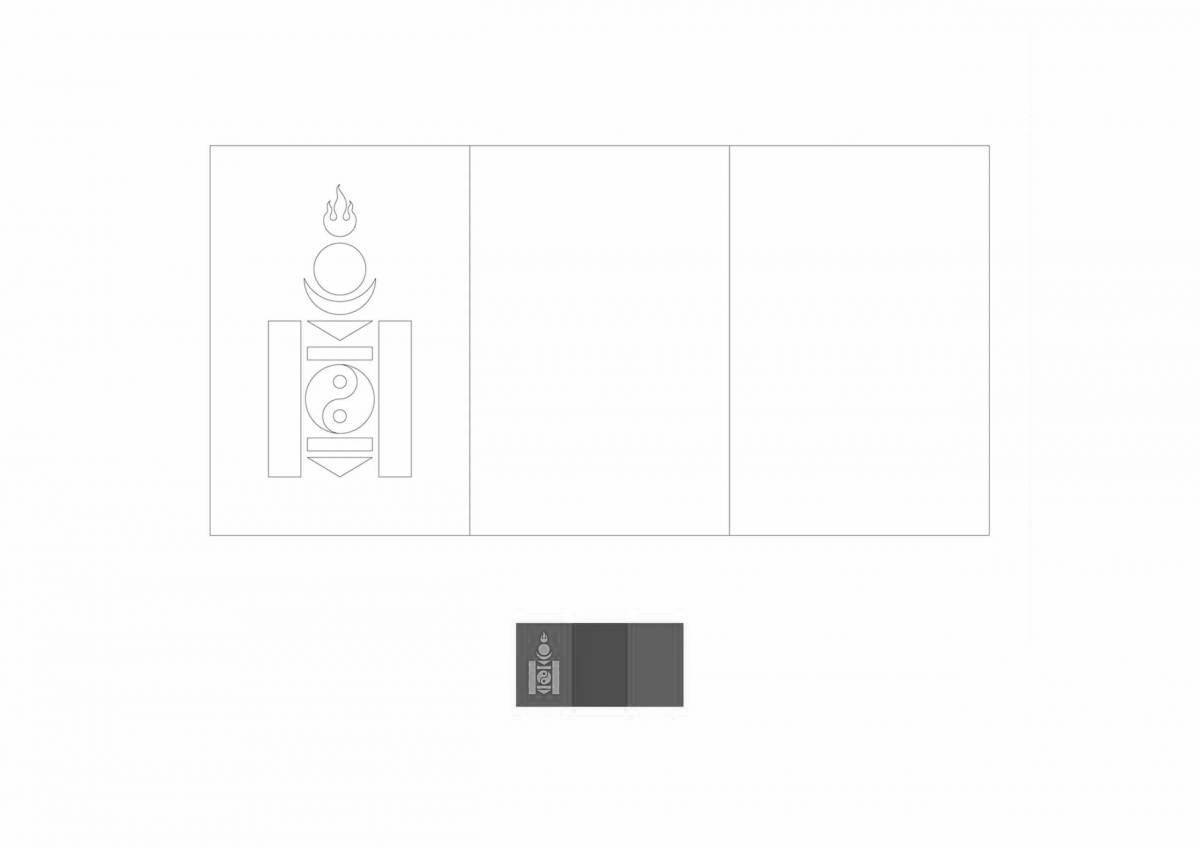 Раскраска очаровательный флаг монголии