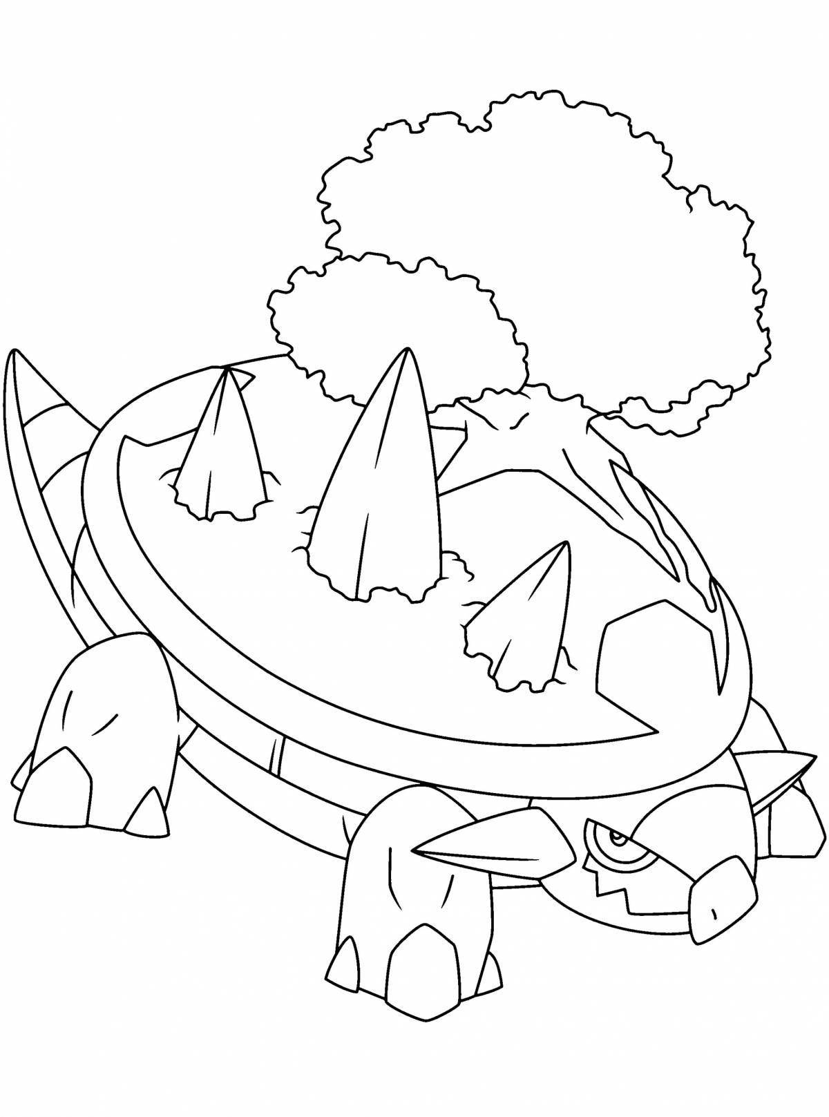 Playful pokemon tortwig coloring book