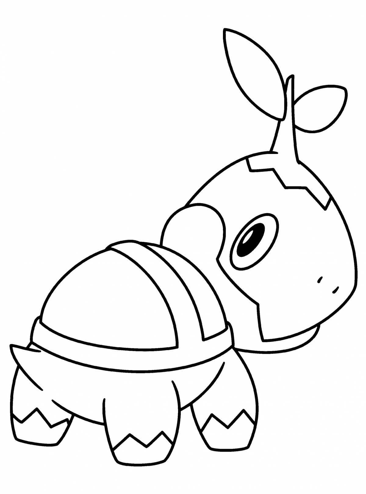 Раскраска Стильная раскраска покемон тортвиг