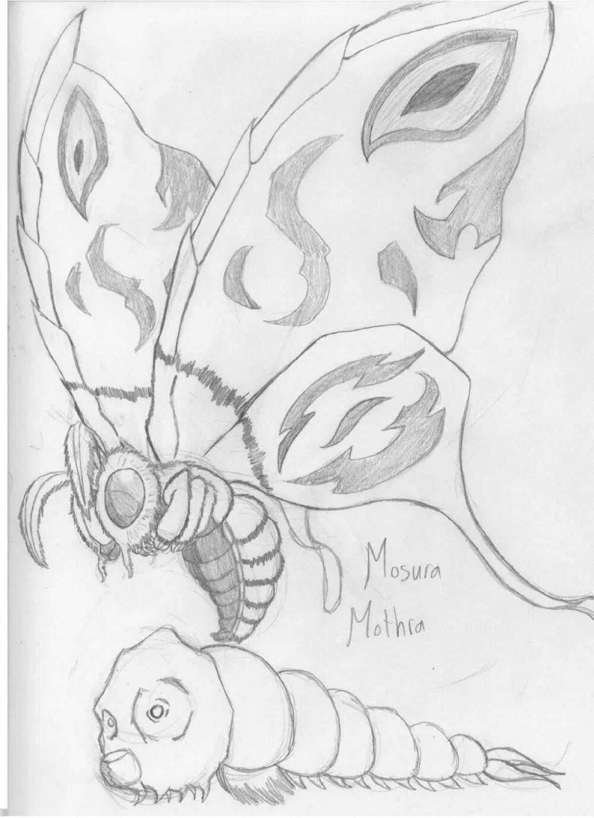 Mothra Butterfly Majestic Coloring Page